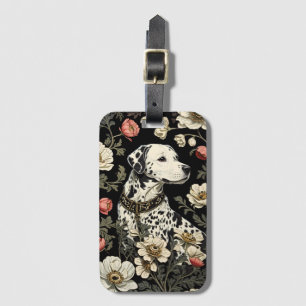 Elegant Dalmatian William Morris Inspired Luggage Tag