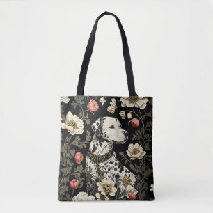 Elegant Dalmatian William Morris Inspired Tote Bag