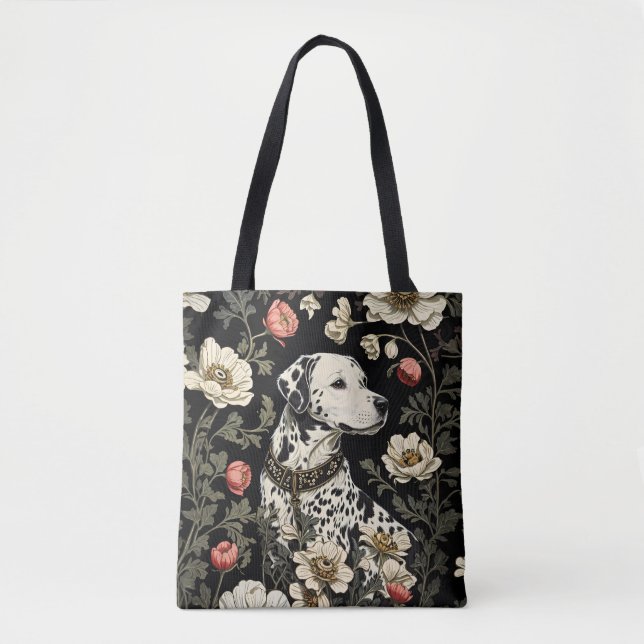 Elegant Dalmatian William Morris Inspired Tote Bag (Front)