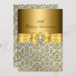 Elegant Damask 50th Wedding Anniversary Invite at Zazzle