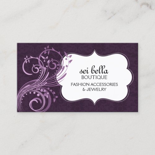 Elegant Damask and Flourishes Business Card