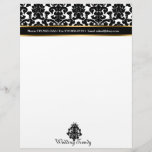 Elegant Damask and gold Letterhead<br><div class="desc">Elegant Damask and gold Letterhead</div>