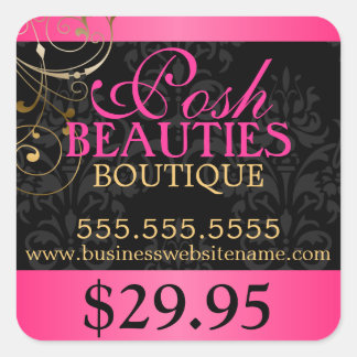 Elegant Damask and Gold Swirls Price Tag