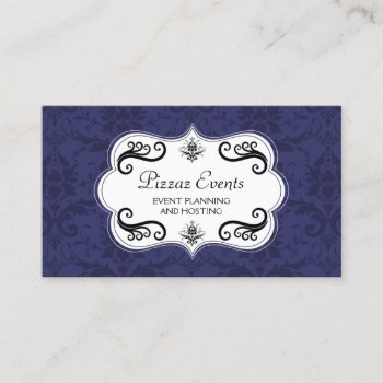 Elegant Damask And Swirls Business Card by SocialiteDesigns at Zazzle