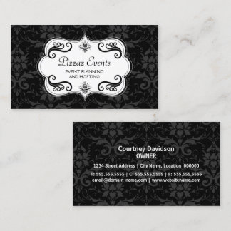 Elegant Damask and Swirls Business Card