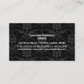 Elegant Damask and Swirls Business Card (Back)