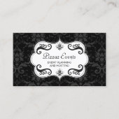 Elegant Damask and Swirls Business Card (Front)