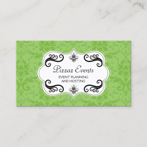 Elegant Damask and Swirls Business Cards
