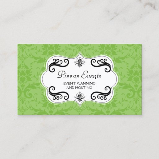 Customizable Elegant Damask and Swirls Business Cards