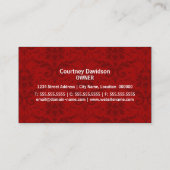 Elegant Damask and Swirls Business Card (Back)