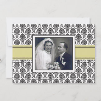 Elegant Damask Anniversary Party Invitation