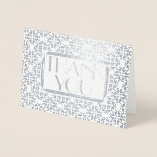 Elegant Damask Art Deco Any Occasion Thank You Foil Card