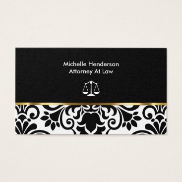 Elegant Damask Attorney Business Card Elegant Damask Attorney Business Card