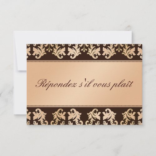 Elegant Damask Autumn Reverie Wedding RSVP