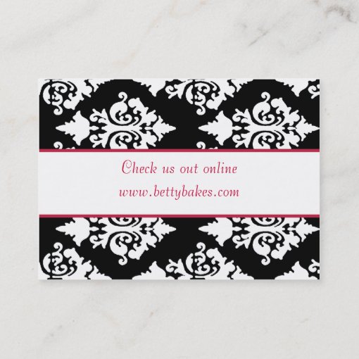 Elegant Damask Bakery Business Card Zazzle