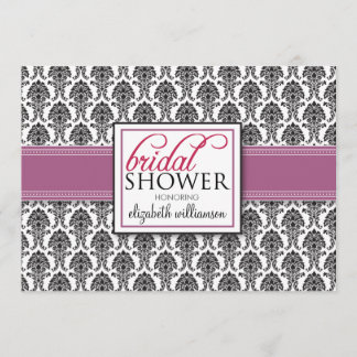 Elegant Damask Bridal Shower Invitation (lilac)