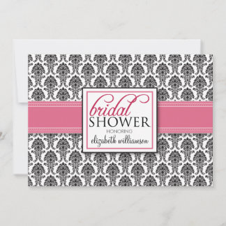 Elegant Damask Bridal Shower Invitation (rose)