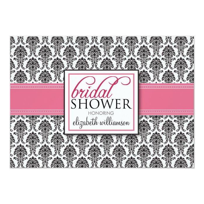 Elegant Damask Bridal Shower Invitation Rose Zazzle