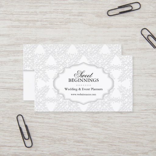 Customizable Elegant Damask Business Cards