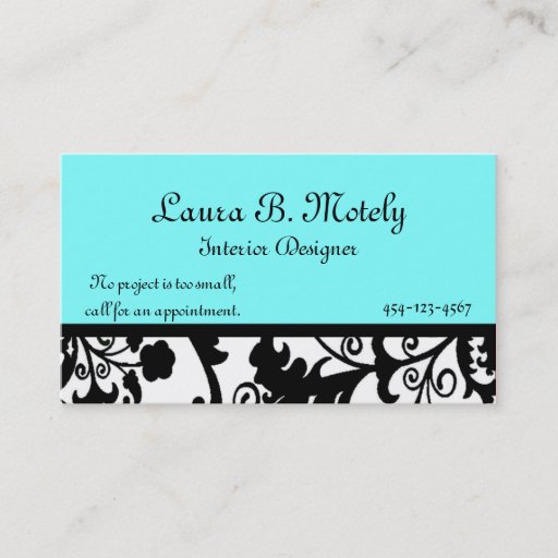 Customizable Elegant Damask Business Card