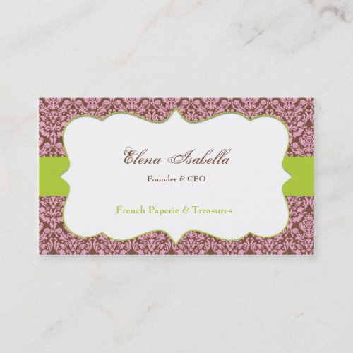 Elegant Damask Business Card