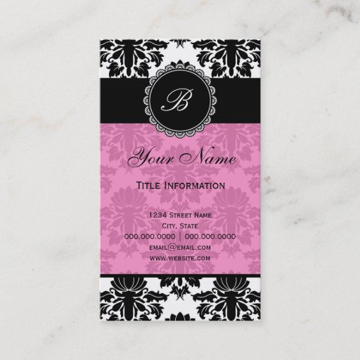 Customizable Elegant Damask Business Cards