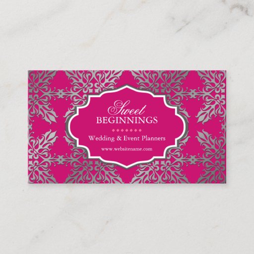 Customizable Elegant Damask Business Cards