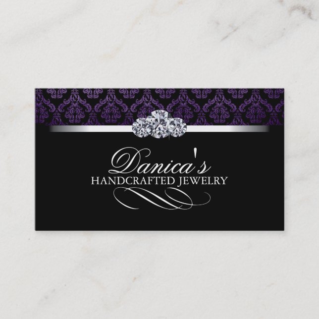 Elegant Damask Business Cards (Front)