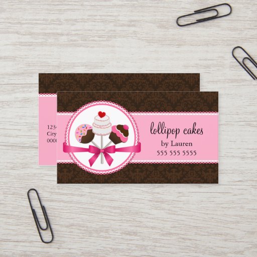 Customizable Cake Pops Bakery Business Cards