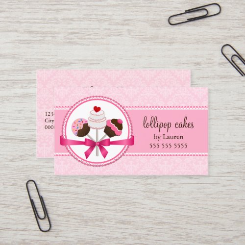 Cake Pops Bakery Business Cards
