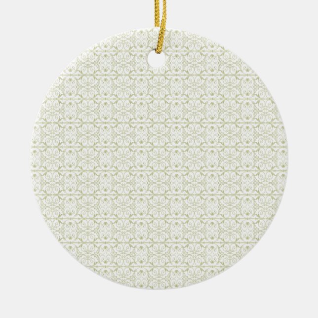 Elegant Damask Christmas Ornament Gift (Front)