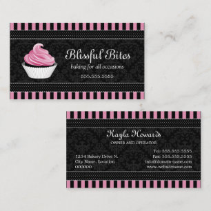 Elegant Damask Cupcake Bakery Business Card
