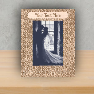 Elegant Damask Design Etched Scrolls on black Engraved Frames