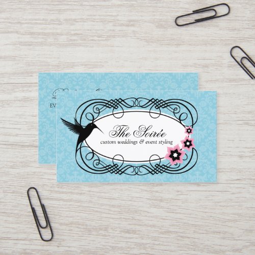 Elegant Damask Event Coordinator Business Cards