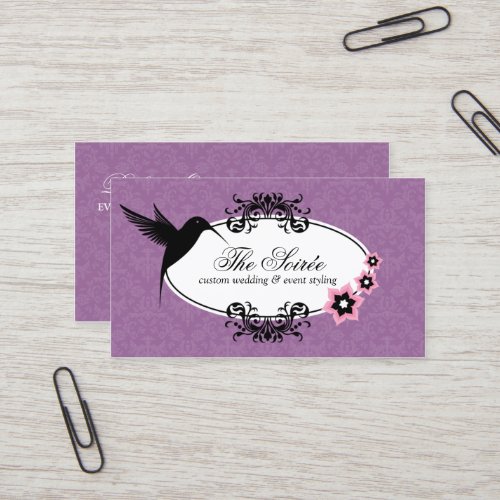 Elegant Damask Event Coordinator Business Cards