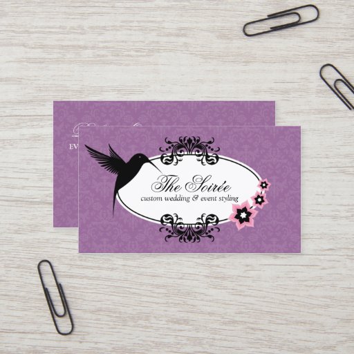 Customizable Elegant Damask Event Coordinator Business Cards