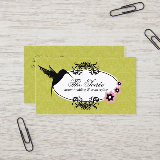 Customizable Elegant Damask Event Coordinator Business Cards