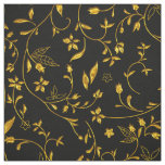 Elegant Damask Fabric black yard