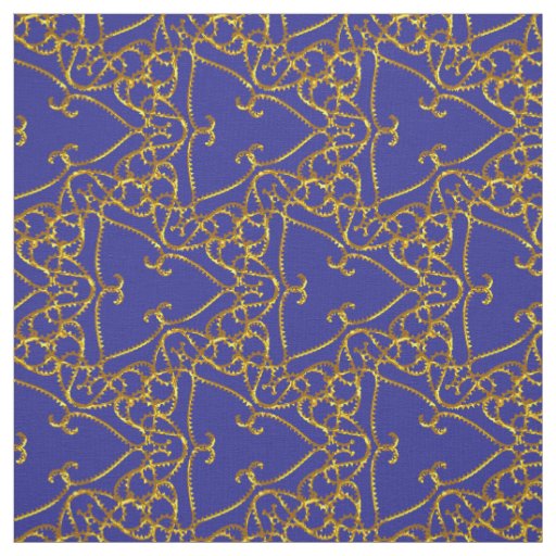 Elegant Damask Fabric Navy Blue