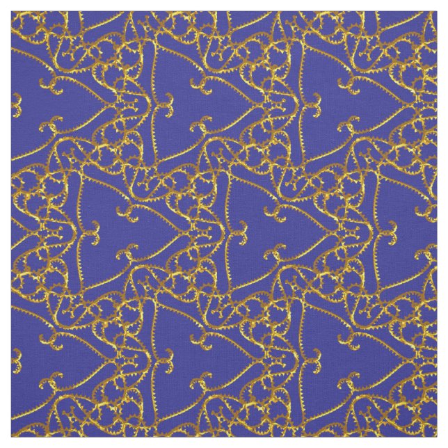 Elegant Damask Fabric Navy Blue (Swatch)