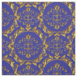 Elegant Damask Fabric Navy Blue