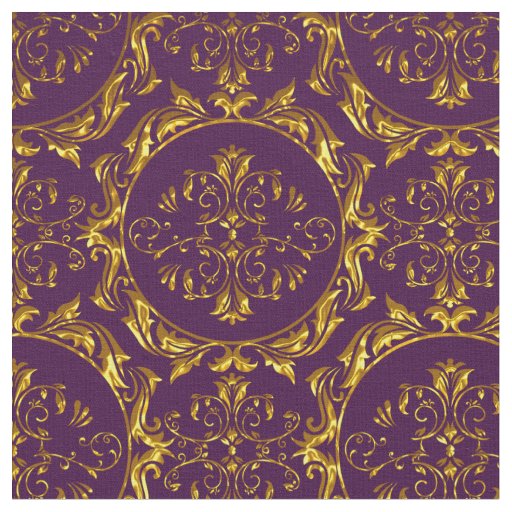 Elegant Damask Fabric Purple