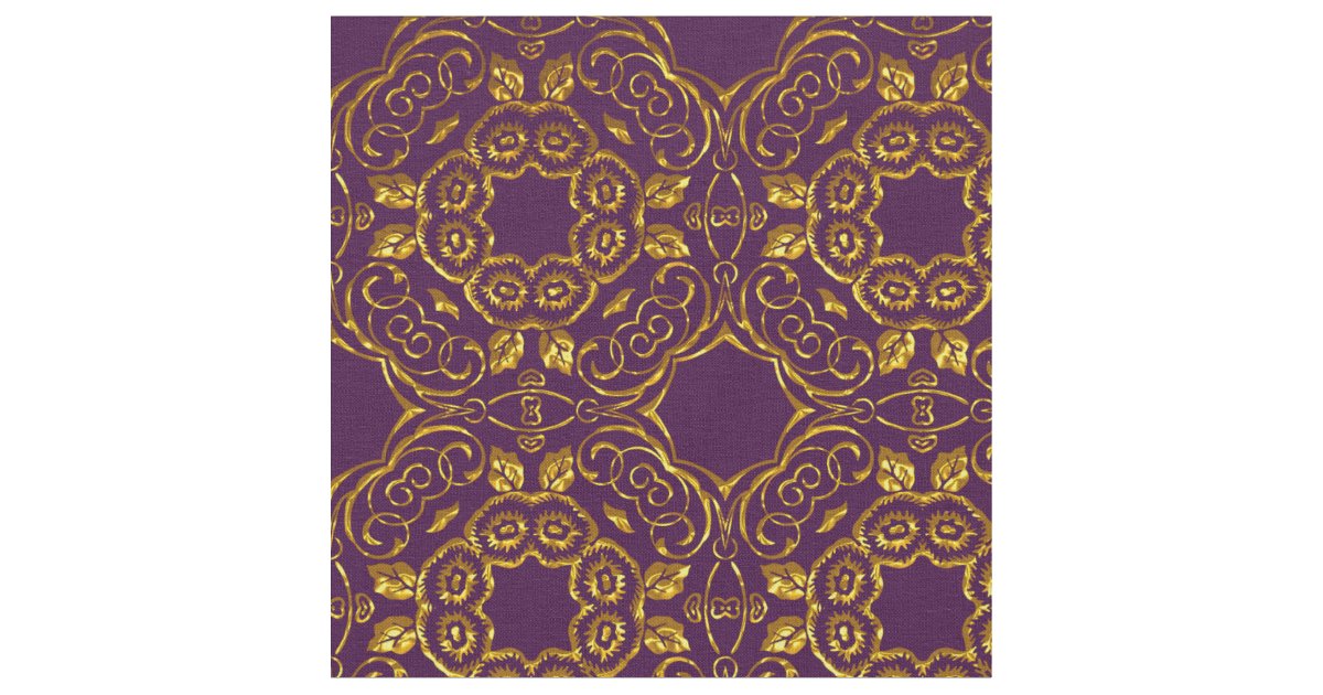 Elegant Damask Fabric Purple Zazzle