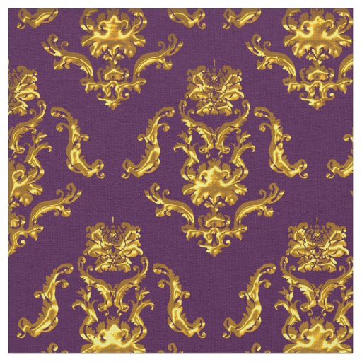 Elegant Damask Fabric Purple