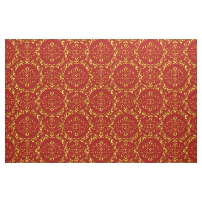 Elegant Damask Fabric Red (Fat Quarter)
