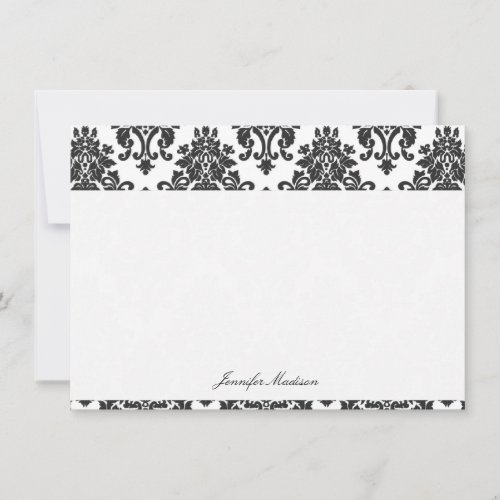 Elegant Damask Flat Note Cards