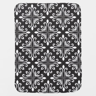 Elegant Damask: Floral Art Deco Baby Blanket