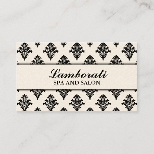 Elegant Damask Floral Pattern Cream Modern Stylish Business Card