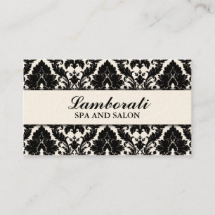Elegant Damask Floral Pattern Cream Modern Stylish Business Card