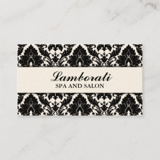 Elegant Damask Floral Pattern Cream Modern Stylish Business Card